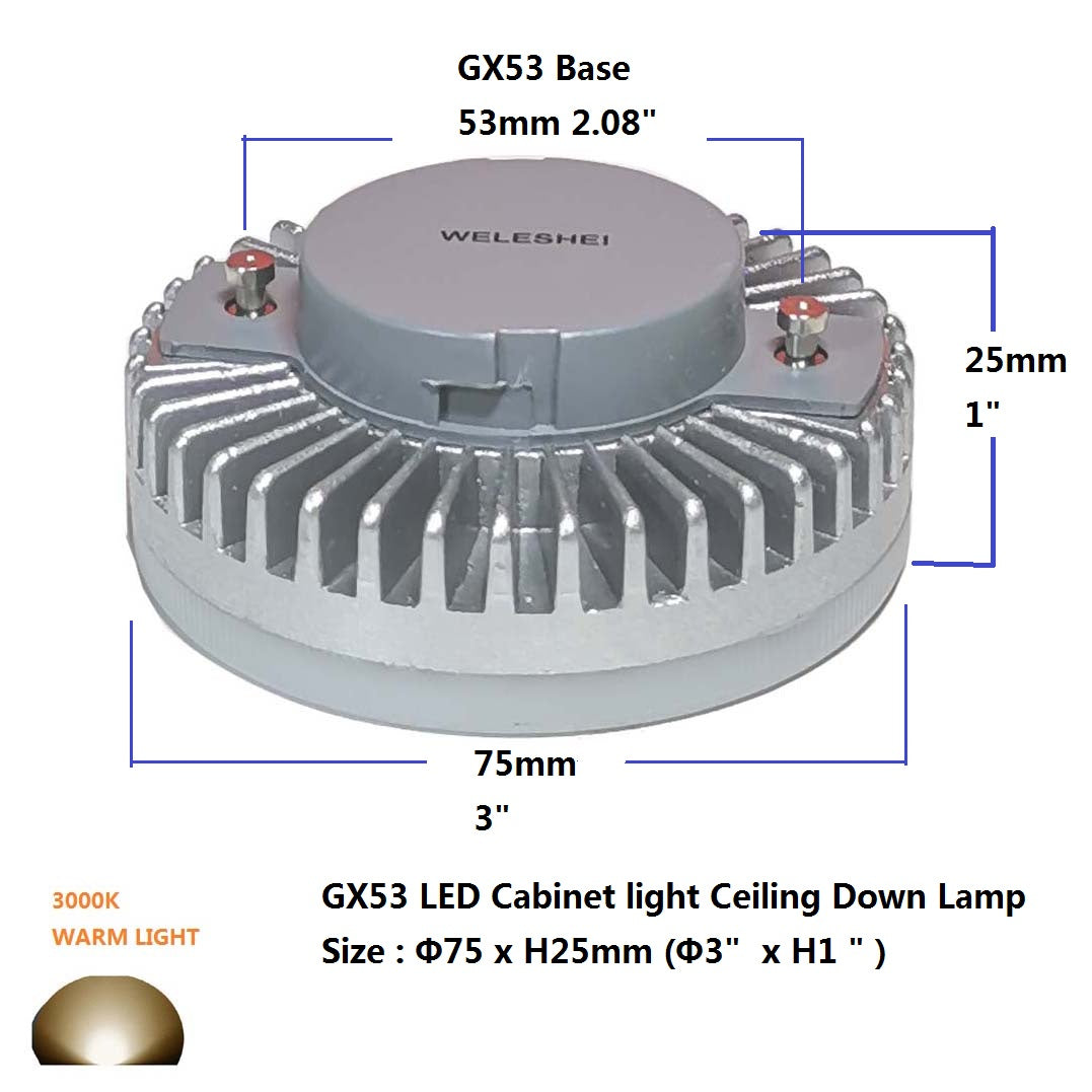 WELESHEI Gx53 Led Bulb Under Cabinet Light 7w 700lm Warm White 3000k A –  qleestore