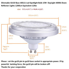 Load image into Gallery viewer, Ar111 15w Gu10 Base Spot Lighting Dimmable Led Spotlight Bulb 15w 15leds Ac 120v Downlight Reflector Lights 1200lm Equivalent 120w Halogen Light Bulbs Flood Lamp