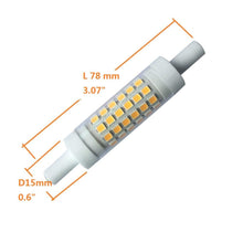 Load image into Gallery viewer, R7S LED 78mm Dimmable Double Ended 5 Watt Warm White 3000K 50W 60W Tungsten Halogen Bulb Replacement J Type 3&quot; J78 Light Bulb 510LM