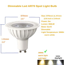 Load image into Gallery viewer, Led AR70 Spot Light Bulb Dimmable Gu10 Spotlight 8W COB 38°Beam 3000k Soft Warm White Reflector Track Spot Lights 800Lm