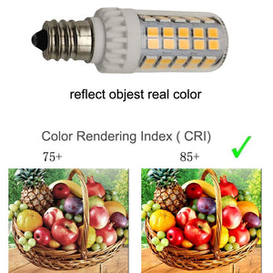 Led E12 Candelabra Bulb 5w 600lm Salt Rock Lamp Appliance Refrigerator Light Replacement 60 Watt  T2 Halogen 120v 4 Pack