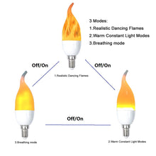 Load image into Gallery viewer, Led Flame Bulb E12 Candelabra Flame Bulbs 3 Watt 3 Mode LED Chandelier Bulb Flame Light Warm White Candle Light for Festival Hotel Bar Party