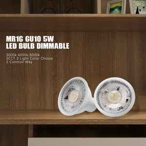 Gu10 Led Bulbs Spotlight 3cct Selectable 50w Equivalent Non-dimmable Reflector 60°  Beam Angle 2-pin Base 5w 600lm Led Recessed Track Lighting, 6 Pack