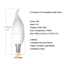 Load image into Gallery viewer, Led Flame Bulb E12 Candelabra Flame Bulbs 3 Watt 3 Mode LED Chandelier Bulb Flame Light Warm White Candle Light for Festival Hotel Bar Party
