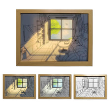 Load image into Gallery viewer, Led Light Up Painting Wall Art Frames 4d Pictures 3 Mode Decor Light Gift Glowing Photo Lighted Wall Art for Home Bedroom 3d led decorative paintings