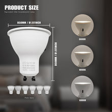 Load image into Gallery viewer, Gu10 Led Bulbs Spotlight 3cct Selectable 50w Equivalent Non-dimmable Reflector 60°  Beam Angle 2-pin Base 5w 600lm Led Recessed Track Lighting, 6 Pack