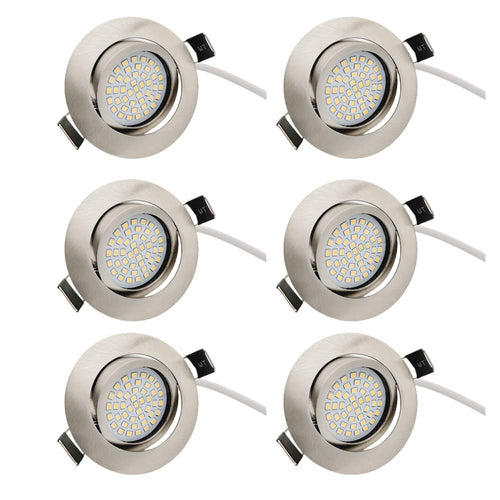 Eyeball Dimmable 3 Way LED Light Downlight 3 Inch Gimbal Led Recessed Light 6w 4000k Temperature Rotatable Led Retrofit Downlight Gimbal for Ceiling with Housing Clips (6 Pack)