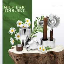 Load image into Gallery viewer, 6 PCS Bar Tool Set Kitchen Stainless Steel Bartender Kit with Muddler,Double Jigger,shaker,Spoon,Strainer Whisky Drink Mixing Essentials for Home Bar Party Celebration Hotel Tenders Set