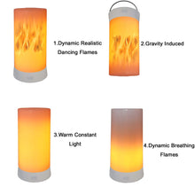 Load image into Gallery viewer, Led Flame Effect Lantern Light Usb Rechargeable Flameless Candle 4 Modes Remoted Flickering Flame Effect Mood Light Flameless For Holdiday Halloween Christmas Party Bar Decor Birthday Gift