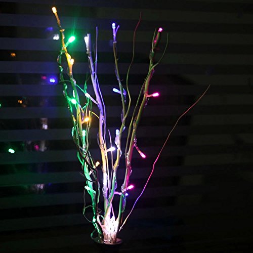 Led Wishing Tree Branch Lights Home Bedroom Decoration Night Light 5 Branches of 25leds Bulb- Color Rgb Multi Color White Light-high 50cm- 110v Indoor Living Room Lighting Garden Lamps -For Wedding Events Christmas Holiday Brithday Club Lights Qbzag