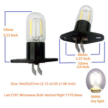 Load image into Gallery viewer, Led Z187 Microwave Bulb Vertical Right T170 Base 1.5w Equivalent 20w Refrigerator Filament Lamp Replacement for Galanz LG Samsung Sharp Siemens Whirlpool WB36X10303 WB36X10303