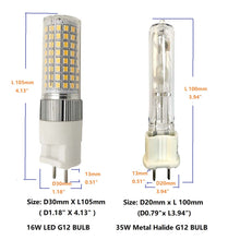 Load image into Gallery viewer, WELESHEI G12 Light Bulb Led 16w 3000k Warm White G12 Light Bulb Replacement 35 Watt Metal Halide Lamp 2 Pin Garage Light Factory Led Bulb Warehouse Light