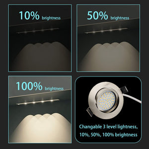 Eyeball Dimmable 3 Way LED Light Downlight 3 Inch Gimbal Led Recessed Light 6w 4000k Temperature Rotatable Led Retrofit Downlight Gimbal for Ceiling with Housing Clips (6 Pack)