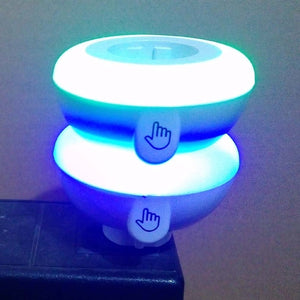 LED Touch Lights White Blue Green Change Eu Plug 85-230v Powered Mood Light Touch Stick on Night Light for Passage Corridor Bedroom Light Eu Socket Inside