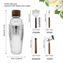 Load image into Gallery viewer, WELESHEI 6 PCS Bar Tool Set Kitchen Stainless Steel Bartender Kit With Muddler,Double Jigger,Shaker,Spoon,Strainer Whisky Drink Mixing Essentials For Home Bar Party Celebration Hotel Tenders Set