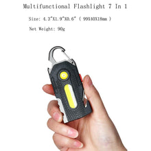Load image into Gallery viewer, Multifunctional Flashlight 7 In1 Rechargeable Portable Led Sos Light With Bottle Opener Seat Belt Cutter Survival Whistle Screwdriver