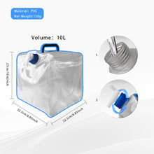 Load image into Gallery viewer, 8 Gallon PVC Graded Collapsible Water Container with Screw Cap Square Shape Camping Water Storage Cube Jug for Emergency Camping Outdoor Hiking Picnic Beach