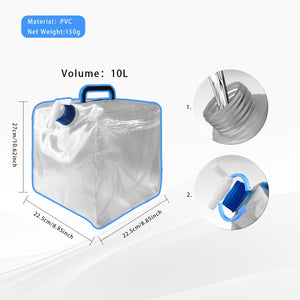 8 Gallon PVC Graded Collapsible Water Container with Screw Cap Square Shape Camping Water Storage Cube Jug for Emergency Camping Outdoor Hiking Picnic Beach