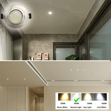 Load image into Gallery viewer, Eyeball Dimmable 3 Way LED Light Downlight 3 Inch Gimbal Led Recessed Light 6w 4000k Temperature Rotatable Led Retrofit Downlight Gimbal for Ceiling with Housing Clips (6 Pack)
