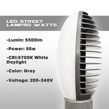 Load image into Gallery viewer, 50w Led Street Light Bulb E27 Medium Base Warehouse Light 5700k Daylight White Outdoor Indoor Garage Factory High Bay Barn Floor Standing Reading Light 350 Degree Rotable 5500 Lm 500w Equivalent,Adjustable 50W