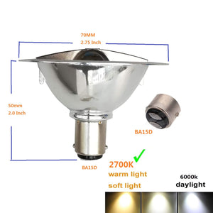 2 Pack Led Ar70 Reflector Light 3w AcDc 12v Ba15d Base 2700k Warm White Spot Light Indoor Outdoor Home Office Commercial Track Light 24°Beam