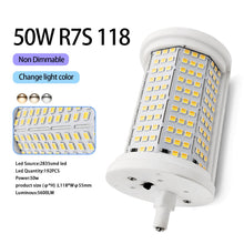 Load image into Gallery viewer, R7S LED Bulb 50W 118mm Floodlight 3CCT Adjustable Color Temperature 3000K/4000K/6000K 5600LM Brightness Halogen Replacement for 300W-500W R7S Bulbs Floor Standing Light