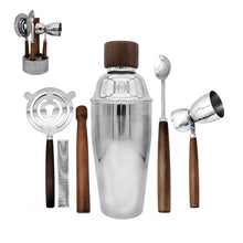 Load image into Gallery viewer, WELESHEI 6 PCS Bar Tool Set Kitchen Stainless Steel Bartender Kit With Muddler,Double Jigger,Shaker,Spoon,Strainer Whisky Drink Mixing Essentials For Home Bar Party Celebration Hotel Tenders Set