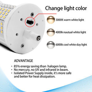 R7S LED Bulb 50W 118mm Floodlight 3CCT Adjustable Color Temperature 3000K/4000K/6000K 5600LM Brightness Halogen Replacement for 300W-500W R7S Bulbs Floor Standing Light