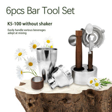 Load image into Gallery viewer, WELESHEI 6 PCS Bar Tool Set Kitchen Stainless Steel Bartender Kit With Muddler,Double Jigger,Shaker,Spoon,Strainer Whisky Drink Mixing Essentials For Home Bar Party Celebration Hotel Tenders Set
