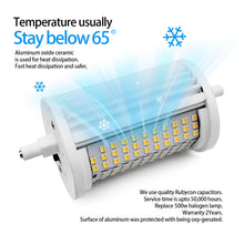 Load image into Gallery viewer, R7S LED Bulb 50W 118mm Floodlight 3CCT Adjustable Color Temperature 3000K/4000K/6000K 5600LM Brightness Halogen Replacement for 300W-500W R7S Bulbs Floor Standing Light