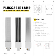 Load image into Gallery viewer, G24q 4 Pin LED Light Bulb PL-C Retrofit CFL Green Bulb Soft Warm White Light Replacement 26W G24q-2 Gx24q-3 1400 Lumen 314° Free Rotate Flicker Free Horizontal Recessed 3000k 2 Pack