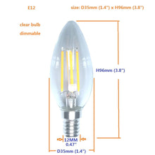 Load image into Gallery viewer, 4.5w Led Filament Bulb 2700k Dimmable Point Candelabra Candle 40w 45w 50w Equivalent Warm White Clear Chandelier Bulb E12