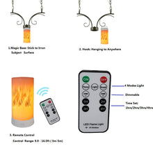 Load image into Gallery viewer, Led Flame Effect Light USB Rechargeable Flameless Candle 4 Modes Remoted Flameless for  Halloween Christmas Party Bar Decor Birthday Gift