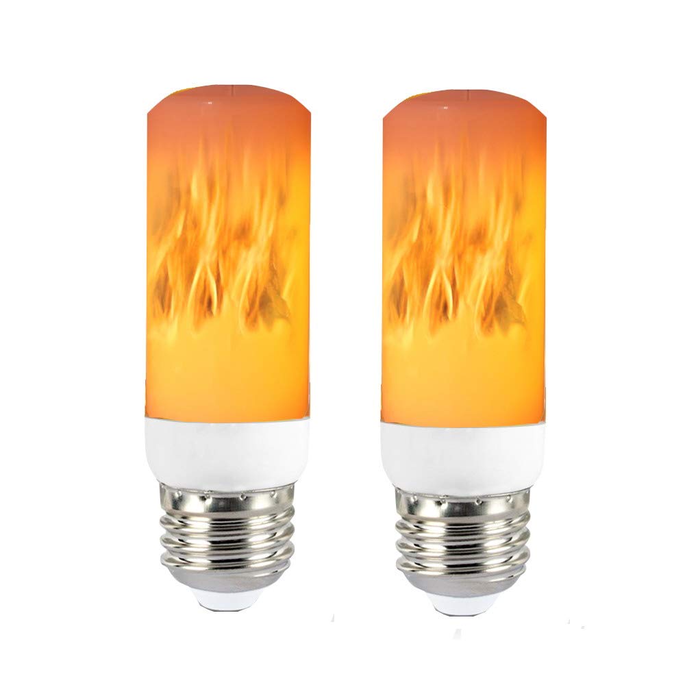 Led Flame Effect Light Bulb 3w Flickering Fire Light Bulbs with Upside Down Effect Yellow Flame Bulb E26 for Christmas Holiday Party Restaurant Outdoor Home Decor
