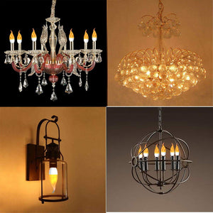 Led Flame Bulb E12 Candelabra Flame Bulbs 3 Watt 3 Mode LED Chandelier Bulb Flame Light Warm White Candle Light for Festival Hotel Bar Party