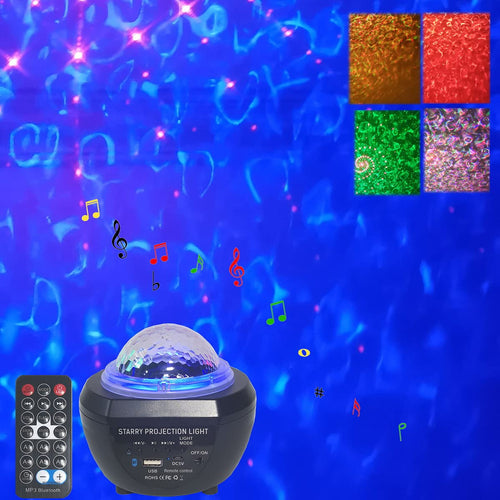 Galaxy Projector with Remote Control 3 in 1 Star Projector Night Light with Moving Ocean Wave and Music Speaker for Kid Baby Teen Adults