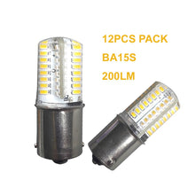 Load image into Gallery viewer, 12PCS BA15S Led Bulb SMD3014 Warm White 2700-3000k DC12V AC12V Boat Car Light Replacement Bulb Turn Tail Reading Spot Backup Lights 360°Beam