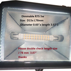 R7S LED 78mm Dimmable Double Ended 5 Watt Warm White 3000K 50W 60W Tungsten Halogen Bulb Replacement J Type 3" J78 Light Bulb 510LM