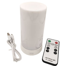 Load image into Gallery viewer, Led Flame Effect Light USB Rechargeable Flameless Candle 4 Modes Remoted Flameless for  Halloween Christmas Party Bar Decor Birthday Gift