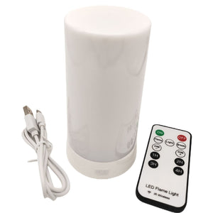 Led Flame Effect Light USB Rechargeable Flameless Candle 4 Modes Remoted Flameless for  Halloween Christmas Party Bar Decor Birthday Gift