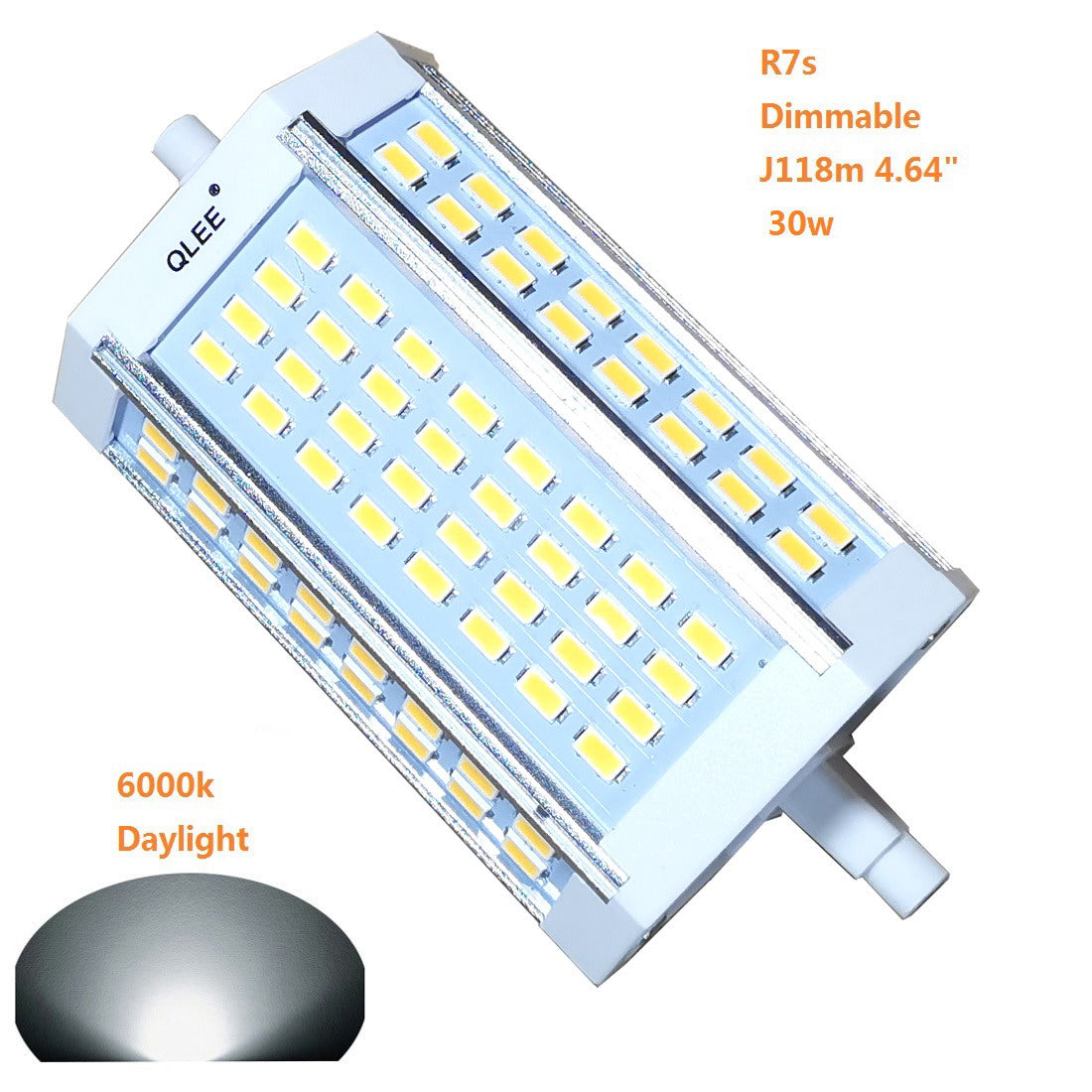 QLEE R7S LED J118 118mm Dimmable Bulb 30W DayLight 6000k AC 120V 3000L –  qleestore
