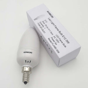 AHIMORI LED Flame Bulb E12 Candelabra BASE 3 Watt Warm White LED Chandelier Bulbs Flameless Flickering Light For Events Festival Hotel Christmas Holiday Decoration 2 Modes