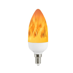 AHIMORI LED Flame Bulb E12 Candelabra BASE 3 Watt Warm White LED Chandelier Bulbs Flameless Flickering Light For Events Festival Hotel Christmas Holiday Decoration 2 Modes