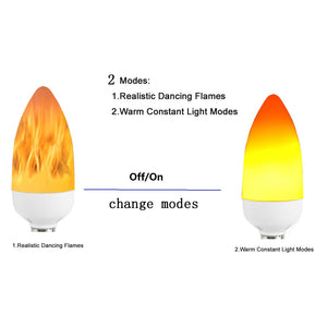 AHIMORI LED Flame Bulb E12 Candelabra BASE 3 Watt Warm White LED Chandelier Bulbs Flameless Flickering Light For Events Festival Hotel Christmas Holiday Decoration 2 Modes